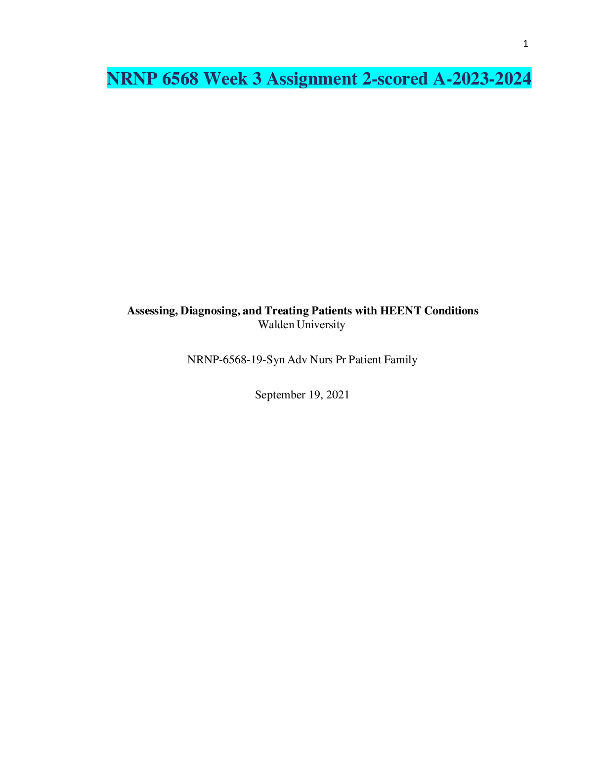 Preview image for NRNP 6568 Week 3 Assignment 2-scored A-2023-2024